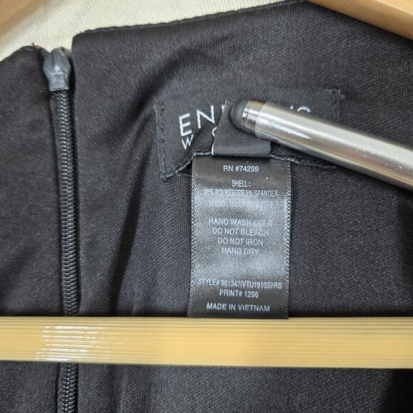 Enfocus High Low Maxi Sheath Dress 14W Black Pink Floral Rose Sleeveless Evening - Picture 9 of 14